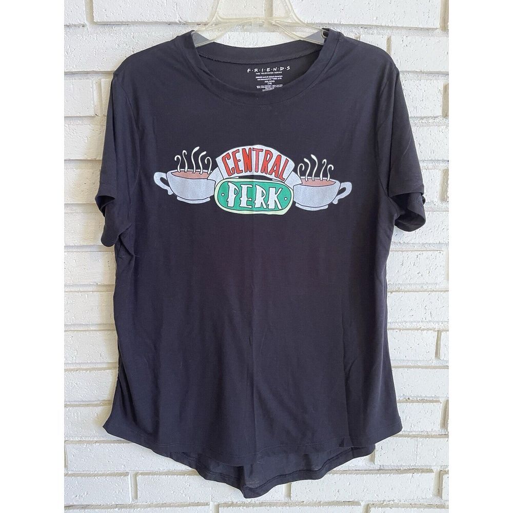 Friends Tv Show "Central Perk" Womens Black Short Sleeve T-shirt Size XXL NWOT